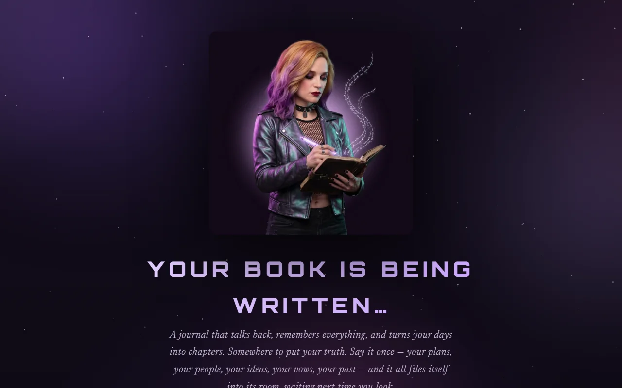 The LizaX Journal home page: Your book is being written